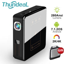Load image into Gallery viewer, ThundeaL T20 DLP Projector Android 7 Mini LED WiFi T5 Projector Bluetooth 2K 4K 3D Portable DLP-100 Beamer Battery Home Theater