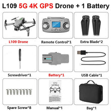 Load image into Gallery viewer, L109 Drone GPS 4K HD Camera 5G WIFI FPV Brushless Motor Foldable Selfie Drones Professional 1000m Long Distance RC Quadcopter