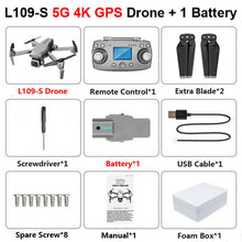 Load image into Gallery viewer, L109 Drone GPS 4K HD Camera 5G WIFI FPV Brushless Motor Foldable Selfie Drones Professional 1000m Long Distance RC Quadcopter