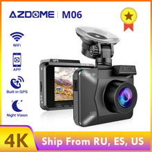 Load image into Gallery viewer, AZDOME M06 WiFi Built in GPS Dual Lens FHD 1080P Front + VGA Rear Camera Car DVR Recorder 4K Dash Cam Dashcam WDR Night Vision