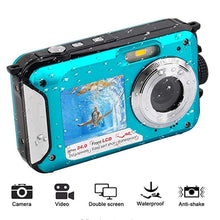 Load image into Gallery viewer, 2.7inch TFT Digital Camera Waterproof 24MP MAX 1080P Double Screen 16x Digital Zoom Camcorder HD268 Underwater Camera