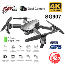 Load image into Gallery viewer, ZLRC SG907 RC GPS Drone with 5G WiFi 90° Electric Adjustment 4K Camera Follow Me Quadrocopter Foldable Quadcopter VS S167 E520S