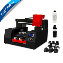 Load image into Gallery viewer, Colorsun 12 color Automatic A3+ 33*60 flatbed UV Printer with varnish Phone case UV printer Metal acrylic uv printer 2 printhead