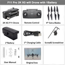 Load image into Gallery viewer, SJRC F11 GPS Drone Selfie RC with 1080P 2K HD Camera WiFi FPV 25mins Flight Time Brushless Quadcopter Foldable Arm Dron Vs CG033