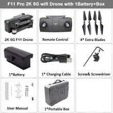 Load image into Gallery viewer, SJRC F11 GPS Drone Selfie RC with 1080P 2K HD Camera WiFi FPV 25mins Flight Time Brushless Quadcopter Foldable Arm Dron Vs CG033