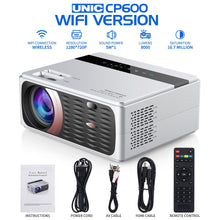 Load image into Gallery viewer, UNIC CP600 55W Full HD 1080P Projector 8000 Lumens 200 ANSI for Cinema Proyector Beamer for Android WiFi hdmi VGA AV USB port