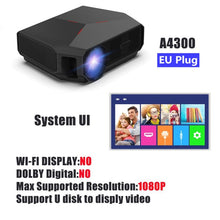 Load image into Gallery viewer, TRANSJEE HD Projector for Phone support 4K 4600 Lumens Projector WIFI Android 6.01 LED Home Cinema 3D Video Beamer проектор