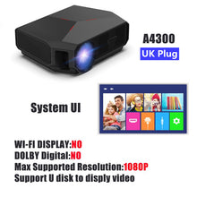 Load image into Gallery viewer, TRANSJEE HD Projector for Phone support 4K 4600 Lumens Projector WIFI Android 6.01 LED Home Cinema 3D Video Beamer проектор