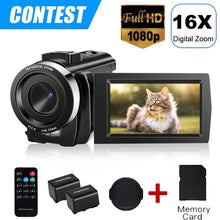 Load image into Gallery viewer, 4K Camcorder Video Camera Wifi Night Vision 3.0 Inch LCD Touch Screen Time-lapse Photography Camera Fotografica With Micr