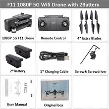 Load image into Gallery viewer, SJRC F11 GPS Drone Selfie RC with 1080P 2K HD Camera WiFi FPV 25mins Flight Time Brushless Quadcopter Foldable Arm Dron Vs CG033