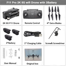 Load image into Gallery viewer, SJRC F11 GPS Drone Selfie RC with 1080P 2K HD Camera WiFi FPV 25mins Flight Time Brushless Quadcopter Foldable Arm Dron Vs CG033