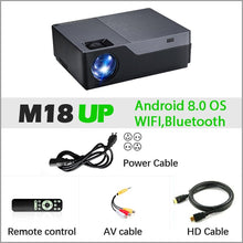 Load image into Gallery viewer, AUN Full HD 1080P Projector M18UP, 5500 Lumens, Android 8.0 WIFI Bluetooth Video Beamer for 4K Home Cinema (Optional M18 AC3)
