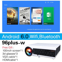 Load image into Gallery viewer, Poner Saund 96Plus LED Projector Full HD 1080P Android Projector Wifi 3D Video Smart for Home Theater Free Gifts Proyector Hdmi
