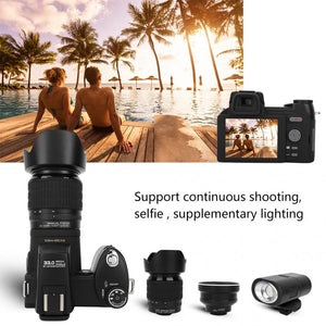 D7200 33MP Digital Camera DSLR 0.5X Wide Angle Lens + 24X Telephoto Lens + LED Light 3.0" TFT LCD display Full HD Camera