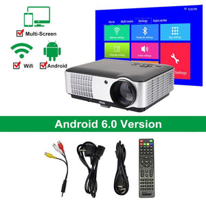 806 LED Projector For 1080P with Wireless WiFi Wired Sync display function Android 6.0 Video Projector 3D HDMI VGA AV USB Beamer