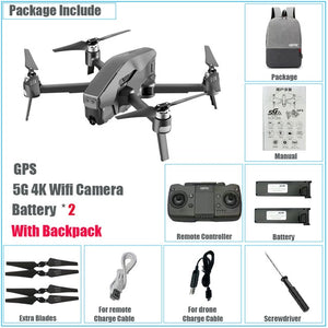 Professional GPS Drone 4K HD 5G Wifi FPV Camera Quadcopter Foldable Arm Brushless Motor Helicopter Toys Optical Dual Camera Dron