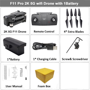 SJRC F11 GPS Drone Selfie RC with 1080P 2K HD Camera WiFi FPV 25mins Flight Time Brushless Quadcopter Foldable Arm Dron Vs CG033