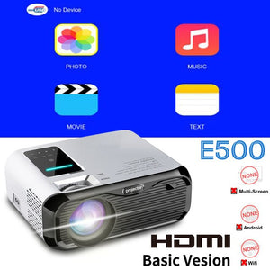 New UNIC E500 150 Inch 1280x720P 6000 Lumens LCD Projector 1080P Full HD HDMI WIFI Home Theater Android Proyector LED PK CP600