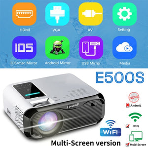 New UNIC E500 150 Inch 1280x720P 6000 Lumens LCD Projector 1080P Full HD HDMI WIFI Home Theater Android Proyector LED PK CP600