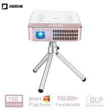 Load image into Gallery viewer, AODIN WOW Portable Mini WIFI Smart HD Projector 150 Ansi Lumen LED DLP TV Projector 4K Supported Stream 100000+ TV &amp; Movies
