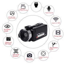 Load image into Gallery viewer, Video Camcorder Camera Full HD 1080P Vlog Camera Camera Digital Zoom
