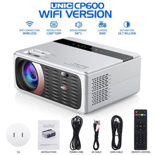 Load image into Gallery viewer, UNIC CP600 55W Full HD 1080P Projector 8000 Lumens 200 ANSI for Cinema Proyector Beamer for Android WiFi hdmi VGA AV USB port
