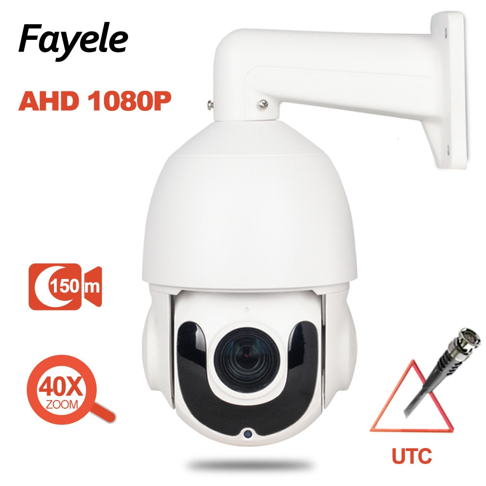 Outdoor Speed Dome PTZ Camera AHD 1080P 40X 30X Zoom TVI CVI CVBS 4IN1 2.0MP Auto Focus Laser led IR 150M Coax PTZ Control UTC