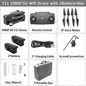 SJRC F11 GPS Drone Selfie RC with 1080P 2K HD Camera WiFi FPV 25mins Flight Time Brushless Quadcopter Foldable Arm Dron Vs CG033