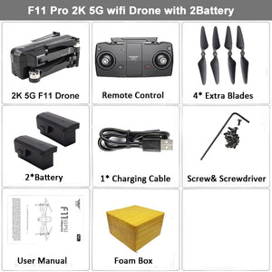 SJRC F11 GPS Drone Selfie RC with 1080P 2K HD Camera WiFi FPV 25mins Flight Time Brushless Quadcopter Foldable Arm Dron Vs CG033