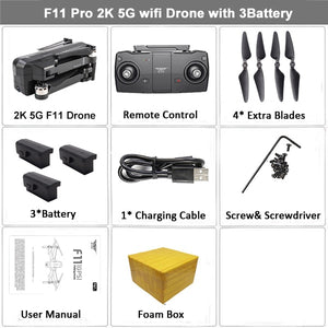 SJRC F11 GPS Drone Selfie RC with 1080P 2K HD Camera WiFi FPV 25mins Flight Time Brushless Quadcopter Foldable Arm Dron Vs CG033