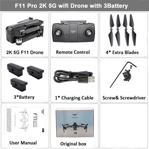 SJRC F11 GPS Drone Selfie RC with 1080P 2K HD Camera WiFi FPV 25mins Flight Time Brushless Quadcopter Foldable Arm Dron Vs CG033