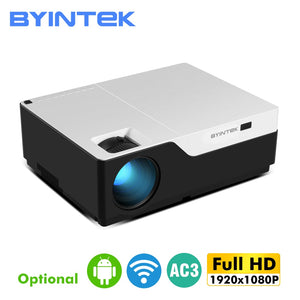 BYINTEKK11 Smart Android projector, 1920x1080 resolution, FULL HD 1080P support 4K,LED long life beamer,for Home Theater Cinema